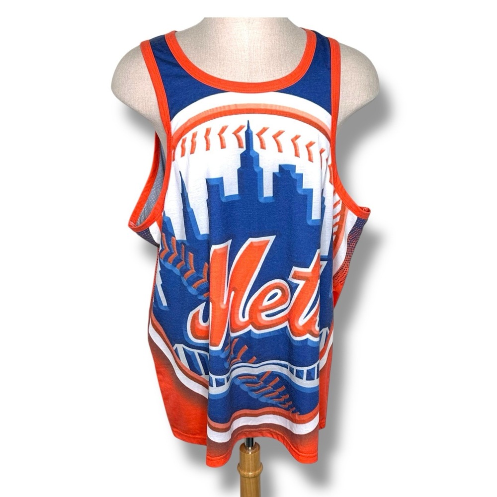 NEW YORK METS SOFT 2XL MLB TANK TOP SUMMER MUSCLE SHIRT SHEA STADIUM CITI NWOT‎